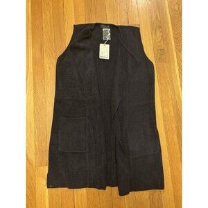 Barefoot Dreams CozyChic Ultra Lite Cascading Vest Black Size S NWT
